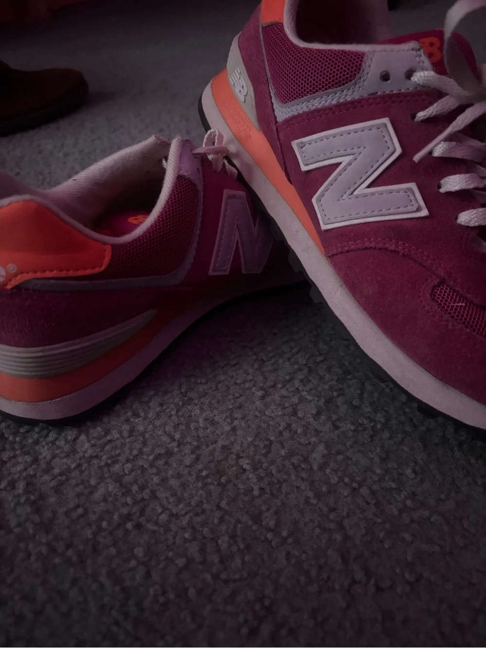 New Balance Women's Bright Pink Athletic Sneakers with White Accents